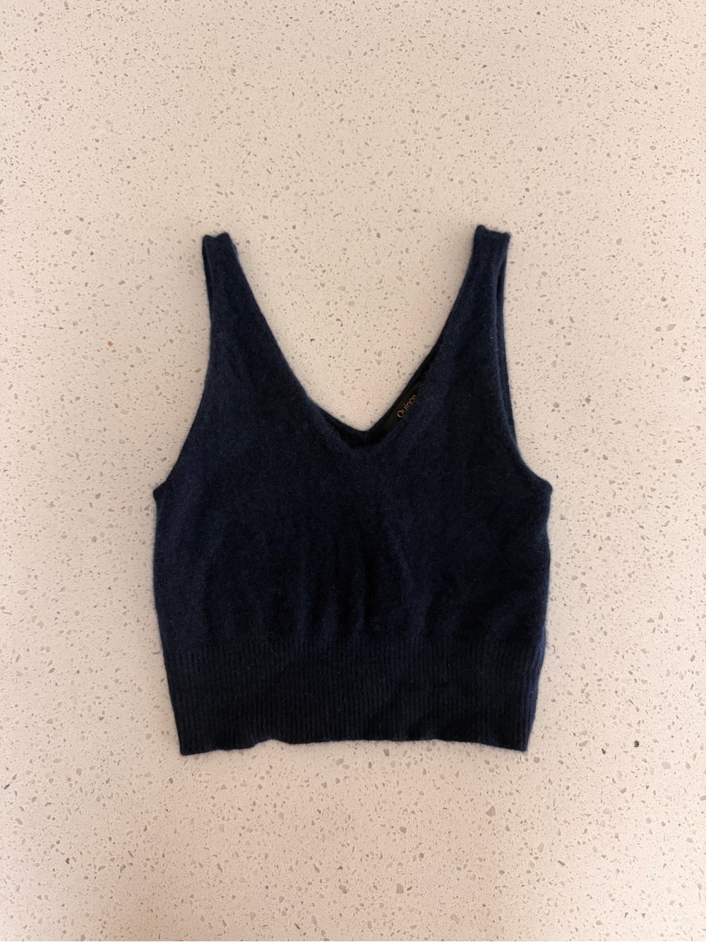 Cashmere Crop Top - Navy